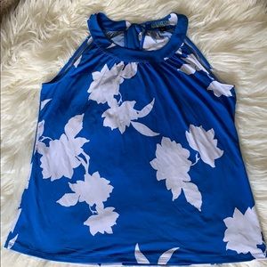 Cynthia Rowley sleeveless top with tie neck detail